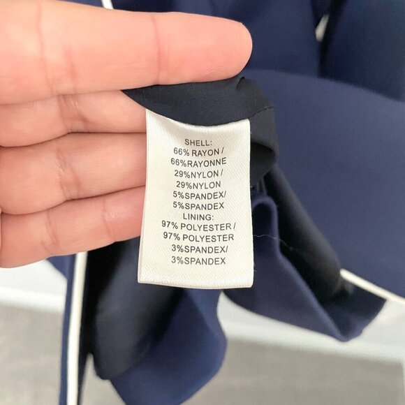 NWT Pam & Gela Boyfriend Track Blazer Navy Women’s Size M Oversized Tailored - Picture 6 of 8